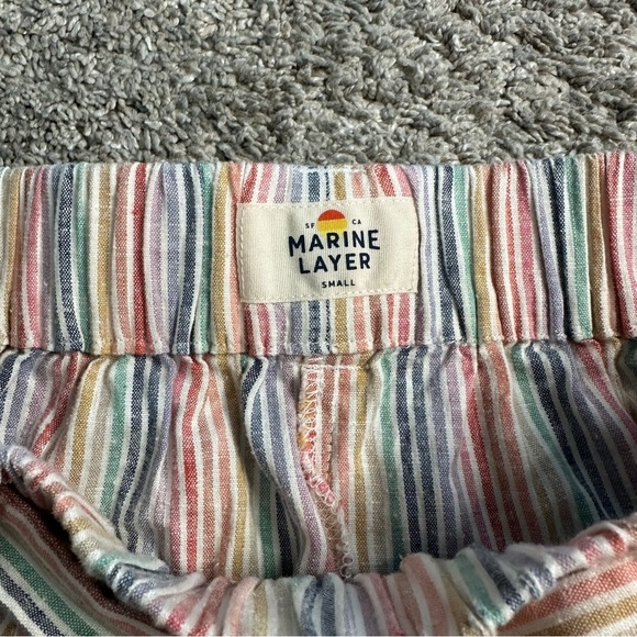 Marine Layer Karleigh Belted Short Rainbow Stripe Small pull on hemp high rise - Picture 9 of 13